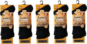 Men’s Plain Black Diabetic Merino Wool Thermal Socks – 2.4TOG (-25°C resistant)
